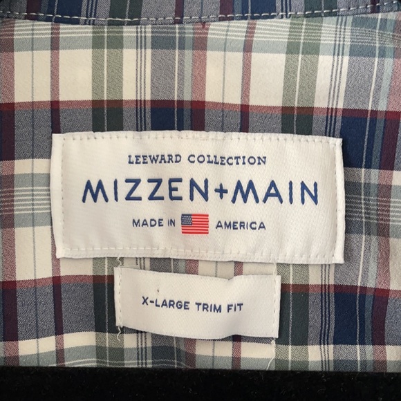Mizzen + Main x-large trim fit long sleeve button up red white and blue - Picture 3 of 5